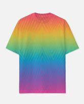 Men's Colorful Rainbow Gradient Effect Casual Big and Tall Short-Sleeved T-shirts